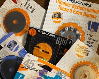 Fiskars Rotary Blade Cutter Craft Tool Scrapbooking photo album Card making Stamping Projects - Choose: Perforating, Victorian, Scoring etc