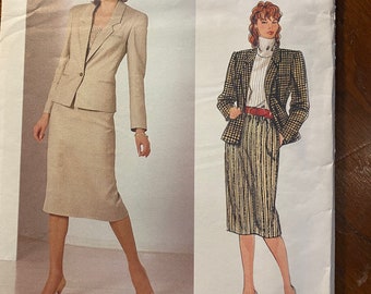 Misses Giacca, Gonna - Completo / Ensemble Vogue 1190 Modello Bill Haire (non tagliato) Taglia 12 Designer americano Originale