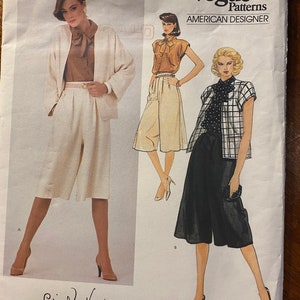 Edith Head - Jacket, Culotte Skirt and Blouse Vogue American Designer 2905 Pattern (uncut) Size 12 (Designer Original)