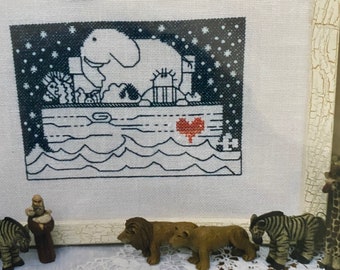 Noah's Starlight Ride Chart - Counted Thread Cross Stitch Chart - - Mosey 'N Me 107 - 1999 - F & J Bielec - Rainbow Gallery