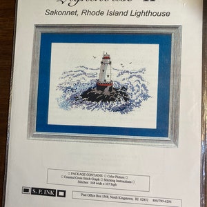 Lighthouse II Sakonnet, Rhode Island Lighthouse -  Charted - for Cross Stitch  - Counted Thread Needlework - S.P.INK - 1997