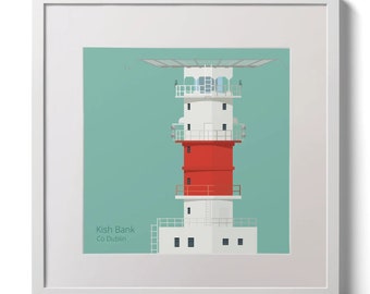 Kish Bank Lighthouse, Ireland Wall Art Print