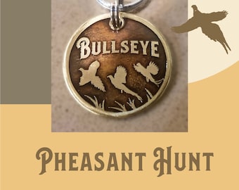 Personalized Hunting Dog ID Tag - Pheasant