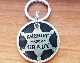 Personalized Dog ID Tag: Sheriff Badge