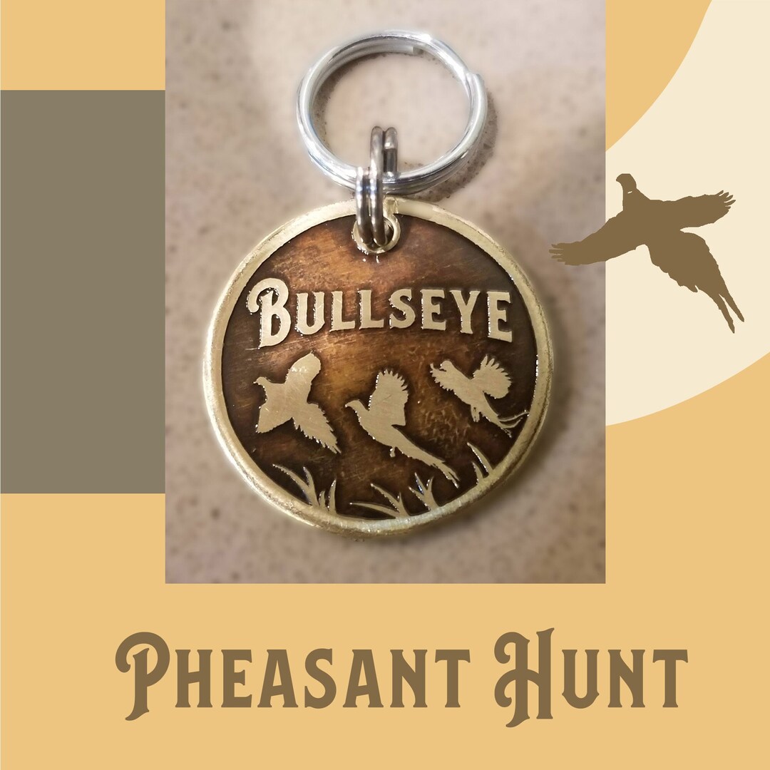 Personalized Hunting Dog ID Tag Pheasant Etsy
