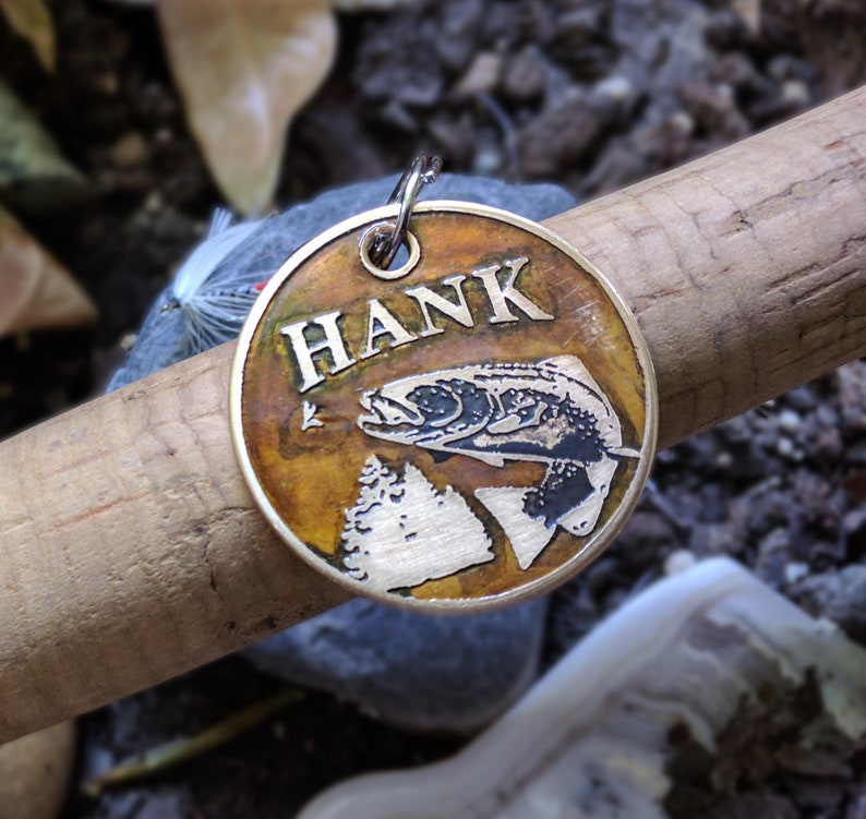 Fly Fishing Dog ID Tag Trout