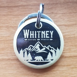 Personalized Dog ID Tag: Mountains