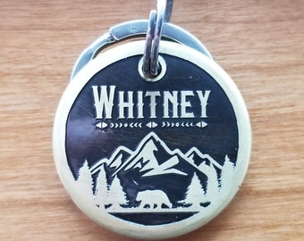 Personalized Dog ID Tag: Mountains