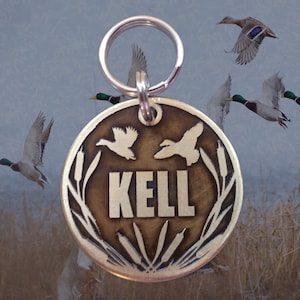 Personalized Hunting Dog ID Tag - Ducks II