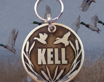 Personalized Hunting Dog ID Tag - Durable Duck Hunting Design - Ducks II
