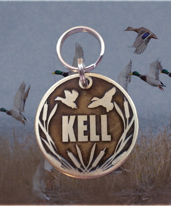 Personalized Hunting Dog ID Tag Ducks II Hunter Etsy