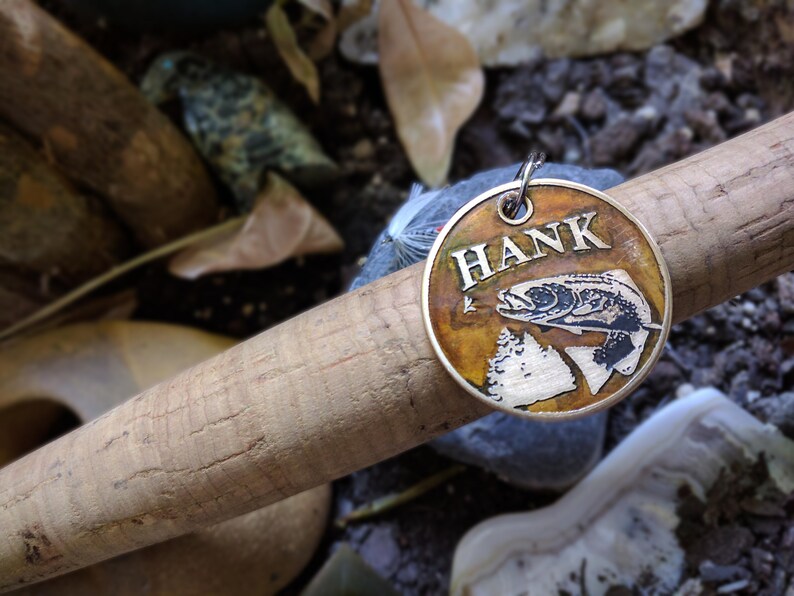 Fly Fishing Dog ID Tag Trout