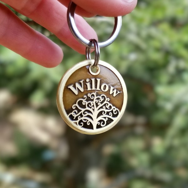 Dog Tag - Arbre de vie en laiton