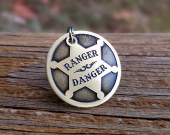 Personalisierte Hundemarke: Handgemachtes Ranger Abzeichen im Stern Design
