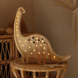 Adorable Diplodocus Brontosaurus Night Light  Wooden Dinosaur Lamp Dino Nursery Decor Dino Room Gift for Boys Bedroom Dino wallpaper