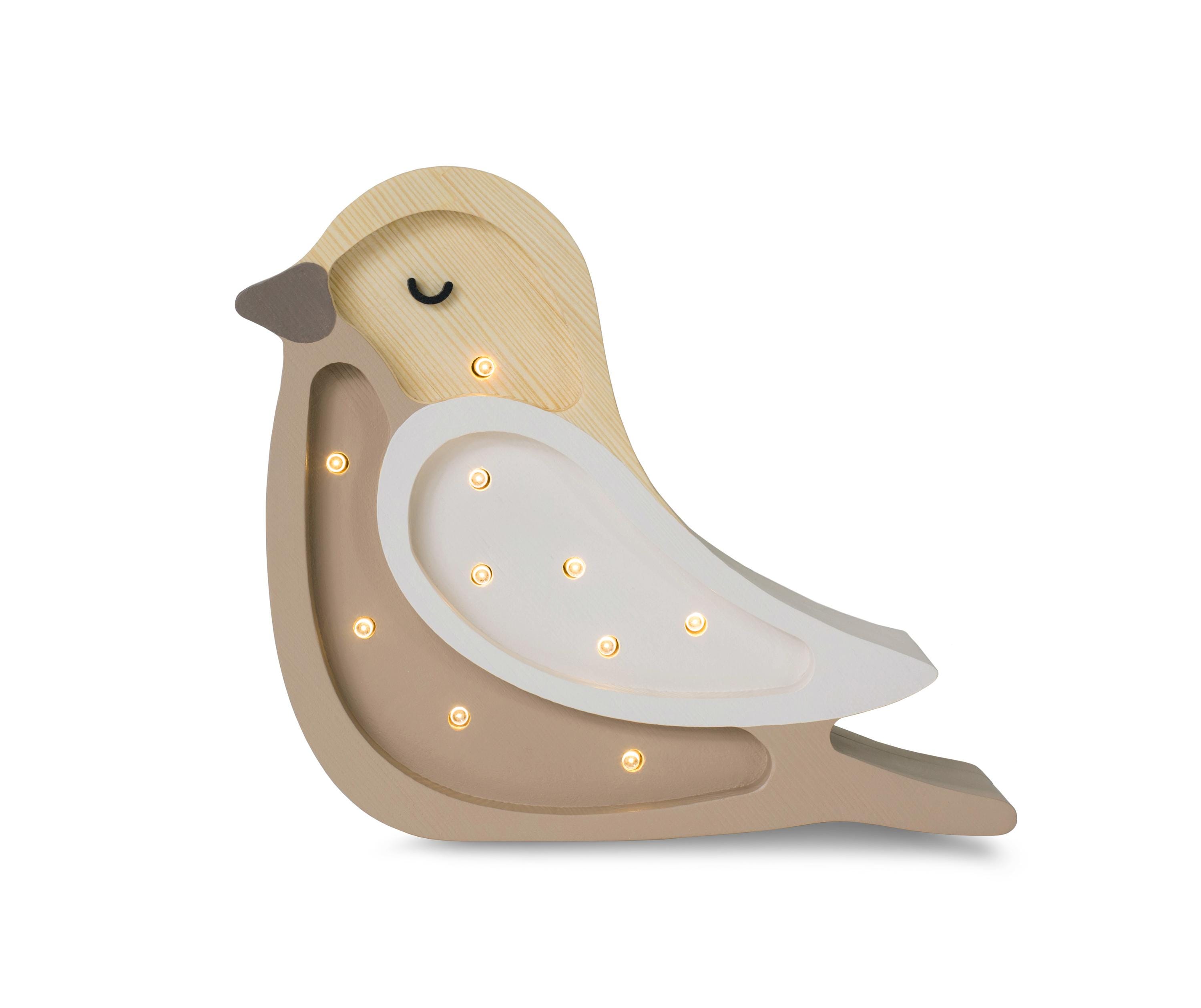 Wooden Mini Bird Night Light -nature- Inspired Baby Room | Handmade ...