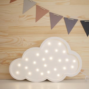 Wooden Cloud Night Light – Blue Nursery Decor for Kids&#39; Room – Handmade Lamp – Baby Shower Gift – Sky Wall Decor - Blue Cloud Lamp
