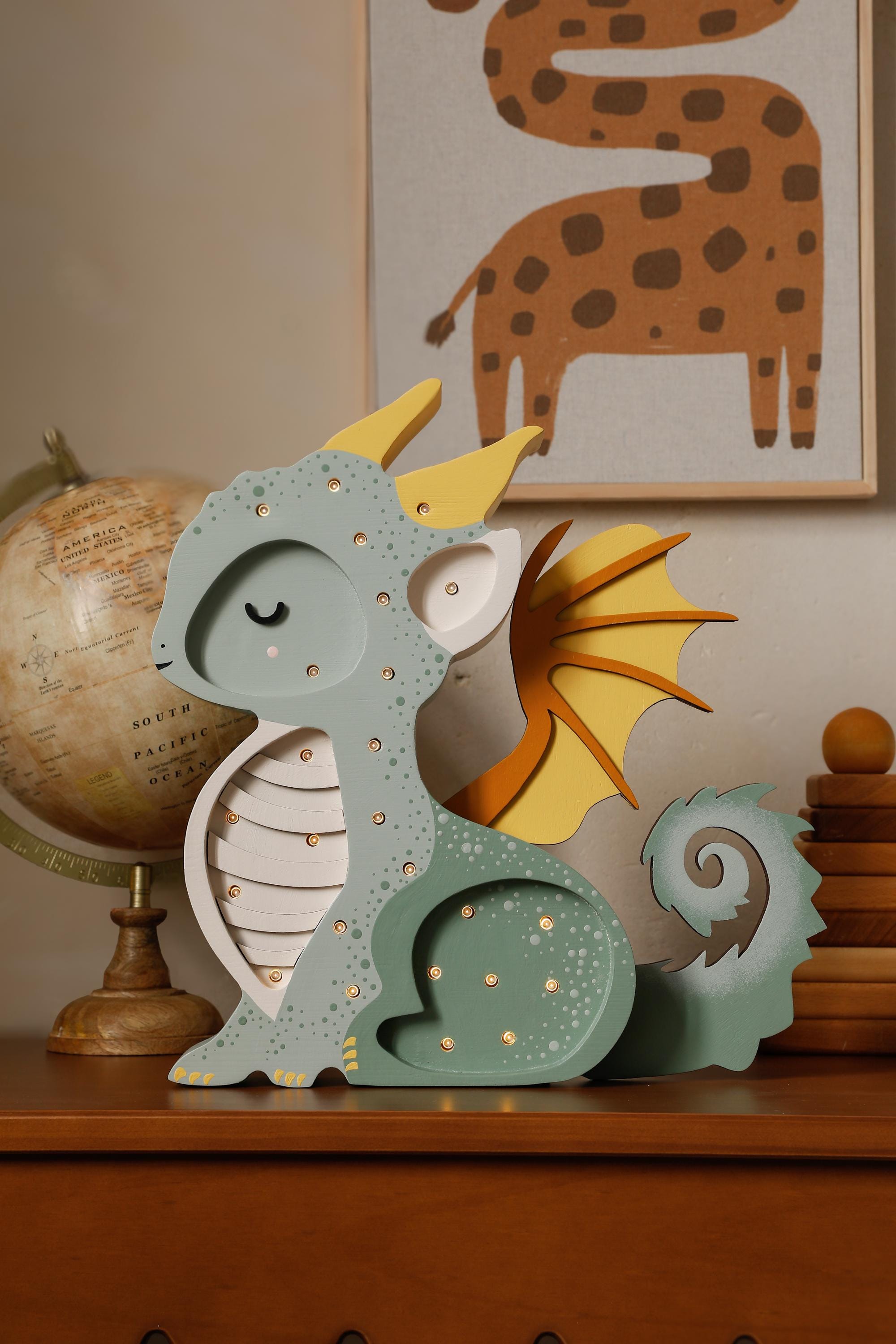 Wooden Dragon Lamp - Etsy