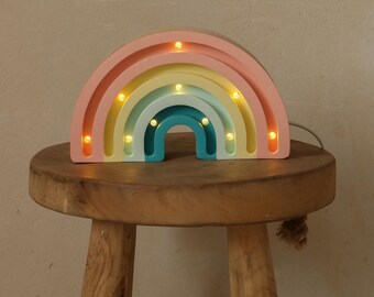 Wooden Rainbow Night Light Toodler Bedroom Lamp Montessori Baby Room Decor Pastel Rainbow Lamp  Baby Lamp Nursery Room Decor Pastel Room