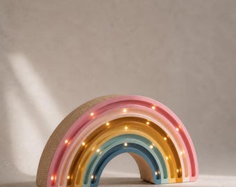 Wooden Rainbow Night Light Toodler Bedroom Lamp Montessori Baby Room Decor Pastel Rainbow Lamp  Baby Lamp Nursery Room Decor Pastel Room
