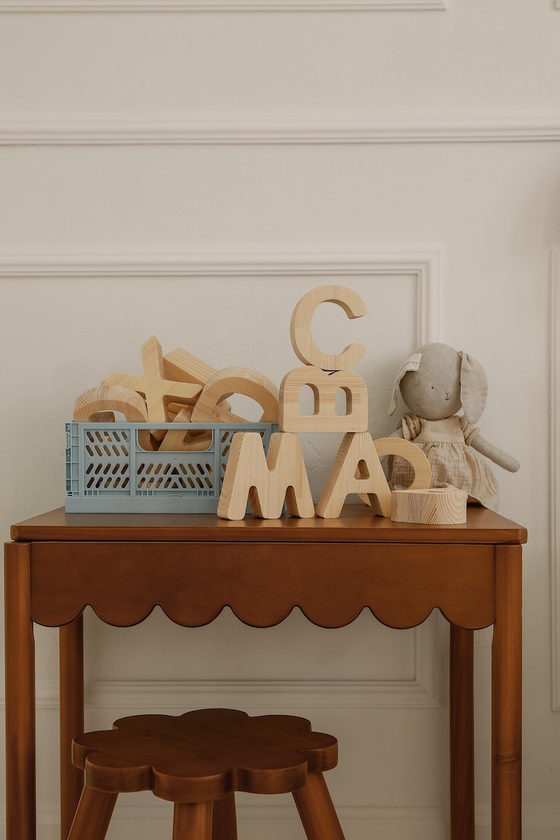 Wooden Alphabet Letters for Kids Personalized Decor Educational Wooden ...