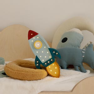 Wooden Rocket Night Light Space Lamp for Boys Rocket Lamp for Kids Room For Little  Space Theme Decor Space Adventure Decor for Kids Room