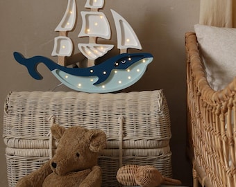 3D Whale Night Light With Remote - 16 Color Changing LED Kids Room Decor