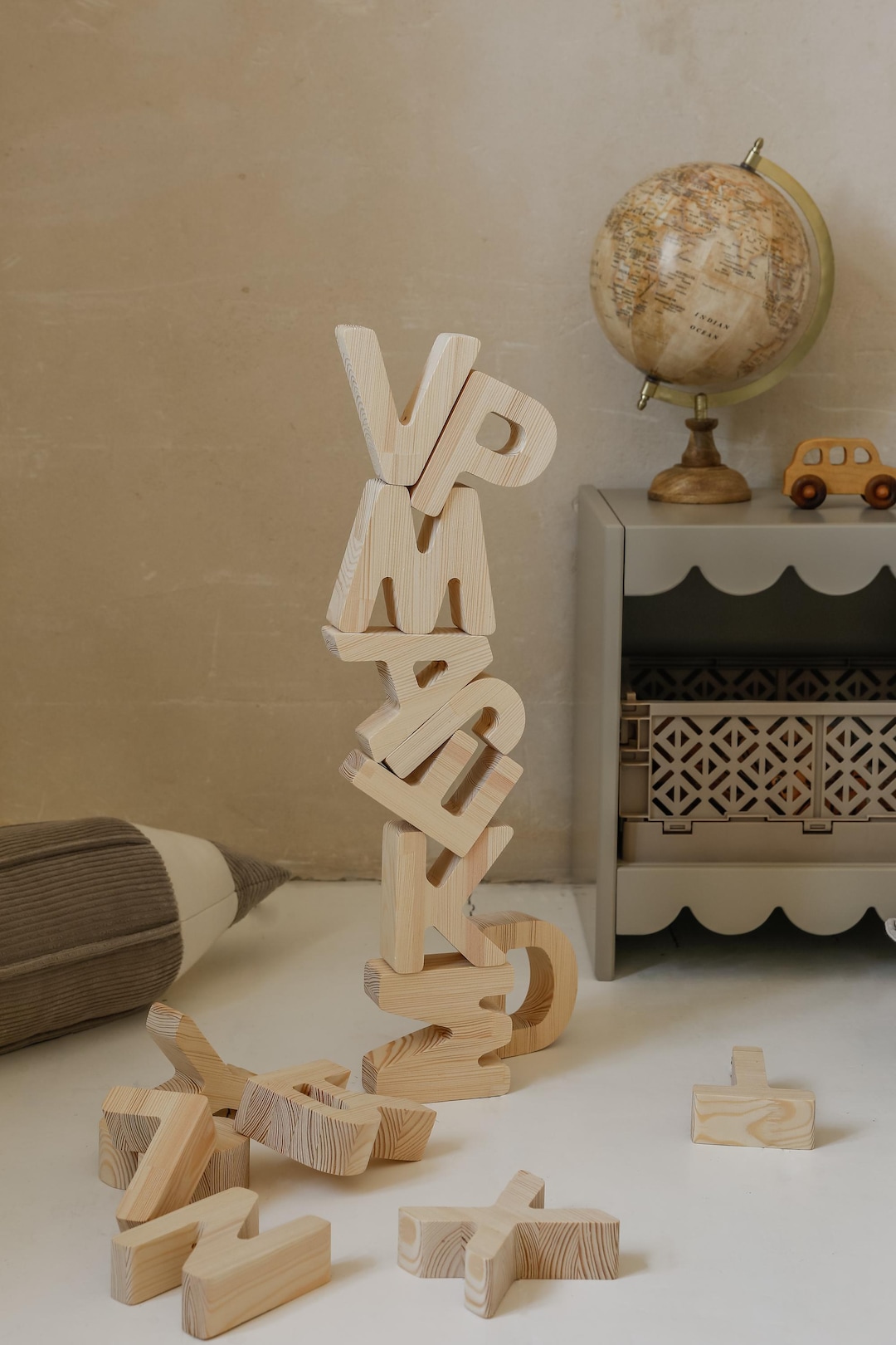 Wooden Alphabet Letters for Kids Personalized Decor Educational Wooden ...