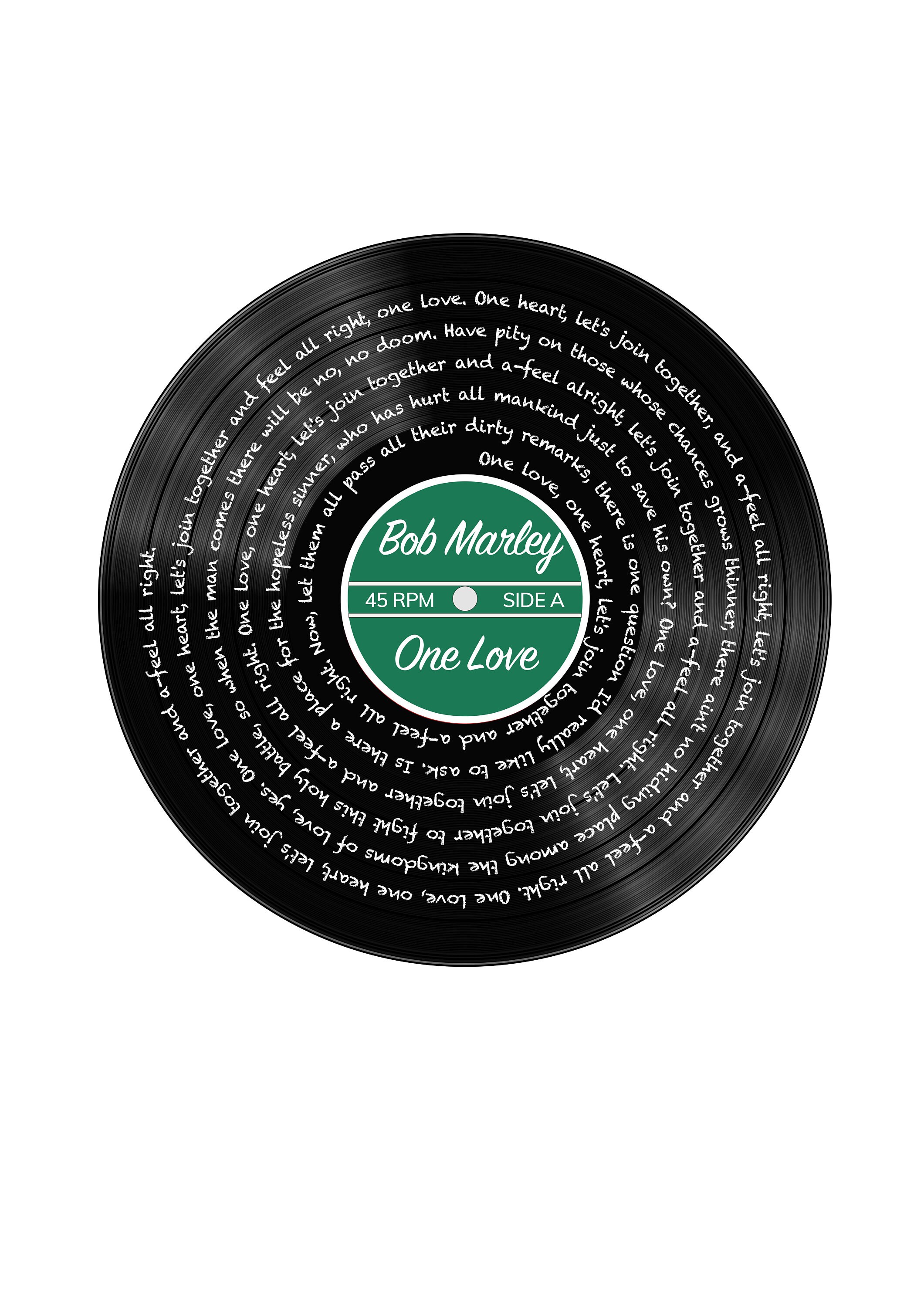 Personalised Song Lyric Prints Record Style Etsy