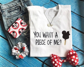 You Want A Piece Of Me? Disney unisex muscle tank shirt, womens, mens, snack t-shirt, Mickey bar, shaped food, mens tshirt, Now Ur Talkin