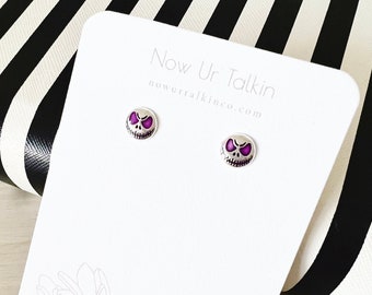 Pumpkin Face 925 sterling silver earrings, Haunted Mansion Holiday, Disney accessories, tiny stud minimalist jewelry souvenir, NowUrTalkin