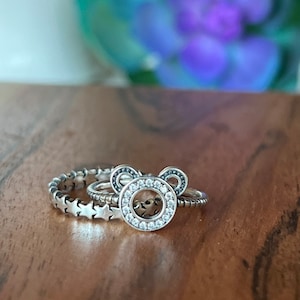 Ears Lookin&#39; At You Mouse Ring 925 sterling silver, adjustable to sizes 6 7 8, Disney jewelry accessories Mickey Mouse souvenir, NowUrTalkin