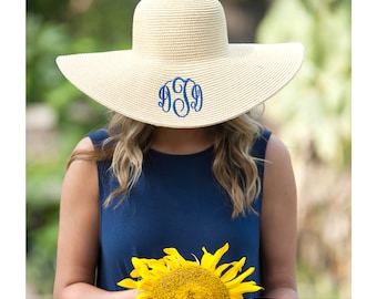Personalized Floppy Beach Hat, Bachelorette Party Gift