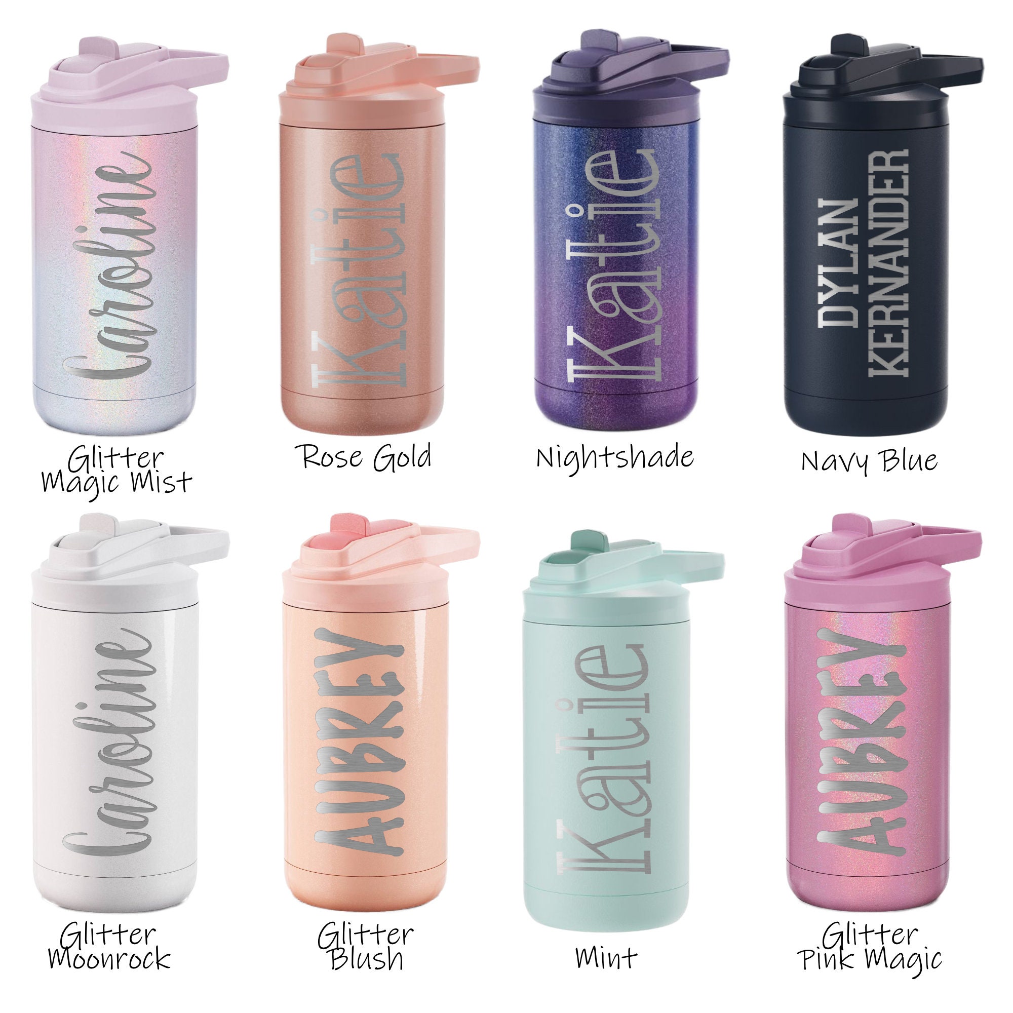 Personalized Kids Water Bottle With Straw, Laser Engraved Water Bottle ...
