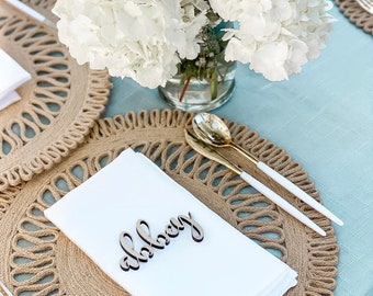 Place Setting, Name Card, Wedding Place Card, Laser Cut Place Card