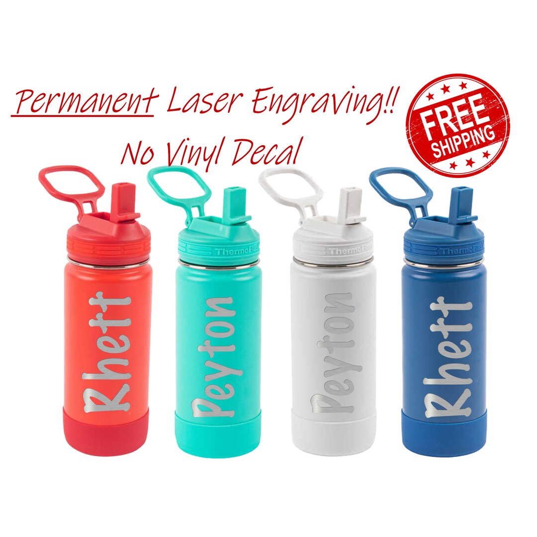 Personalized Kids Stainless Steel Water Bottle, Laser Engraved - Etsy