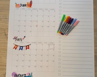 2026 Summer Bucket List Calendar