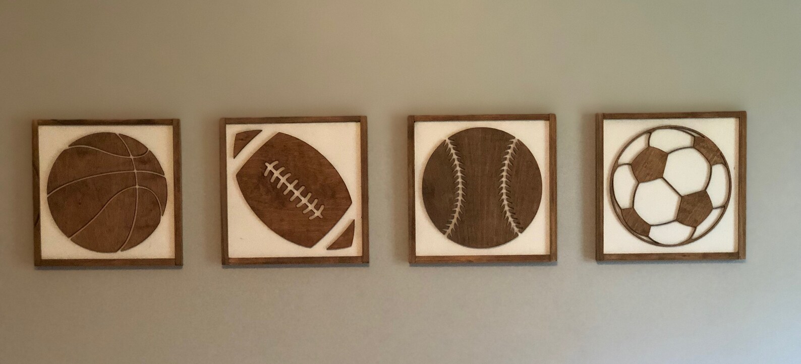 Wooden Sports Sign Playroom Wall Decor Soccer / Football / Etsy