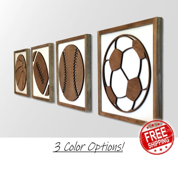 Wooden Sports Sign Sports Bedroom Decor Playroom Wall Decor Etsy