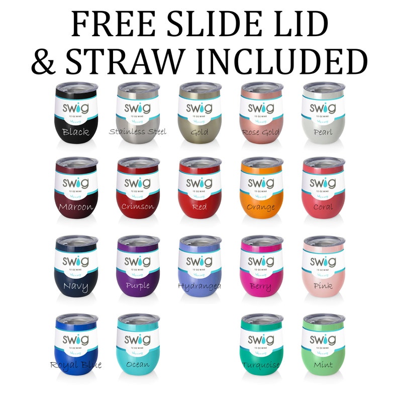 Free Slide Lid Straw Wine Cup Swig 12 Oz Image 0