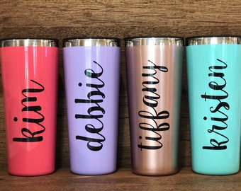 22 oz Personalized Insulated Tumbler, Monogram Tumbler with Straw, Custom Tumbler Gift, Gift for Teacher