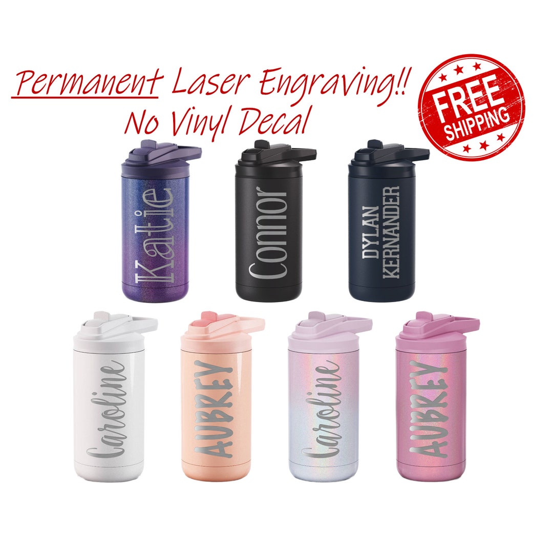 Personalized Kids Water Bottle With Straw, Laser Engraved Water Bottle ...