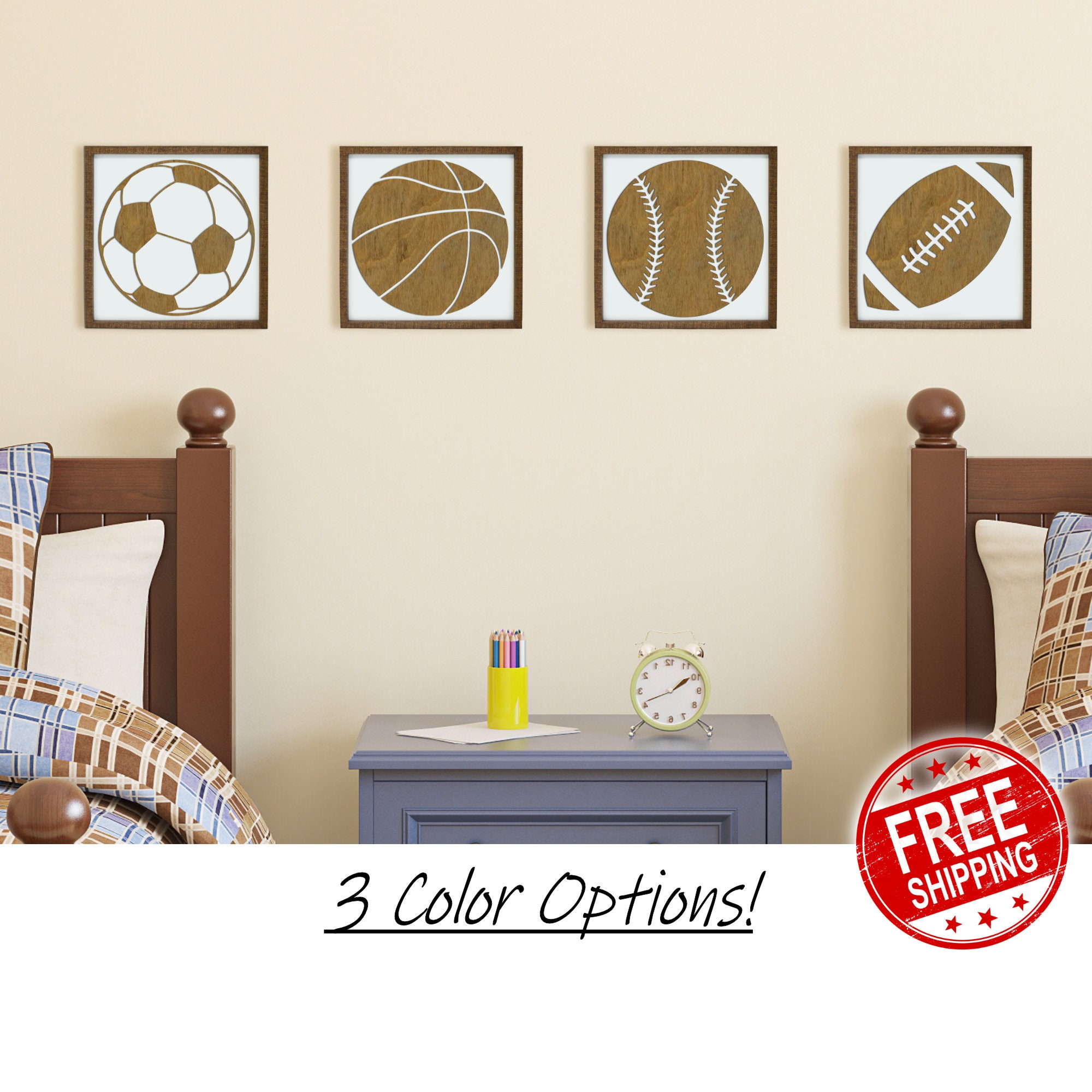 Wooden Sports Sign Sports Bedroom Decor Playroom Wall Decor Etsy