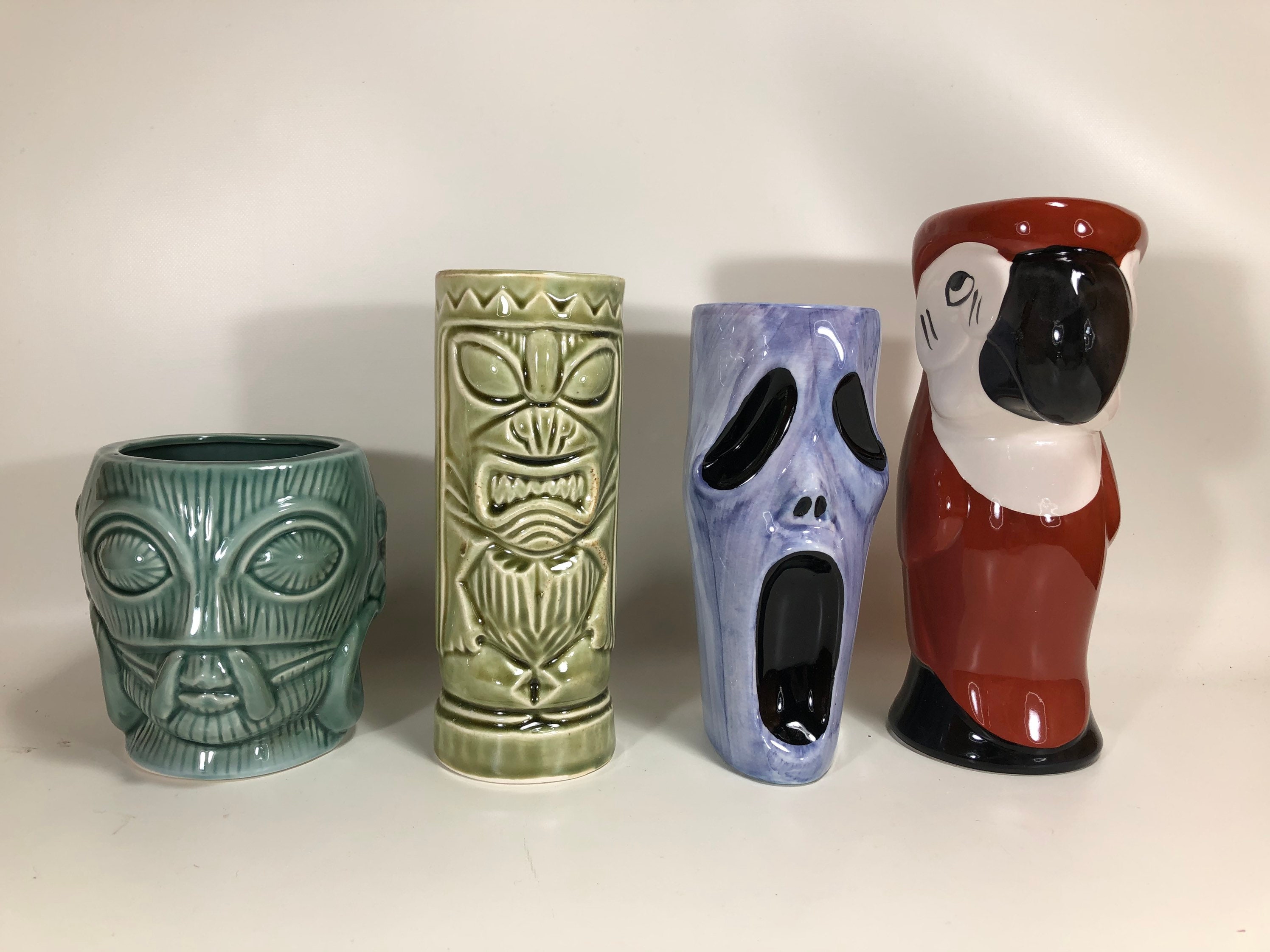 Vintage lot of 4 Tiki Glasses Mugs Orchids of Hawaii Etsy