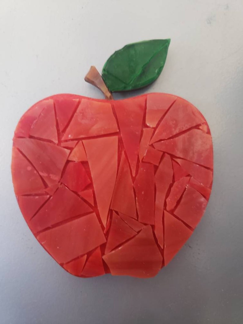 Handmade apple mosaic magnet