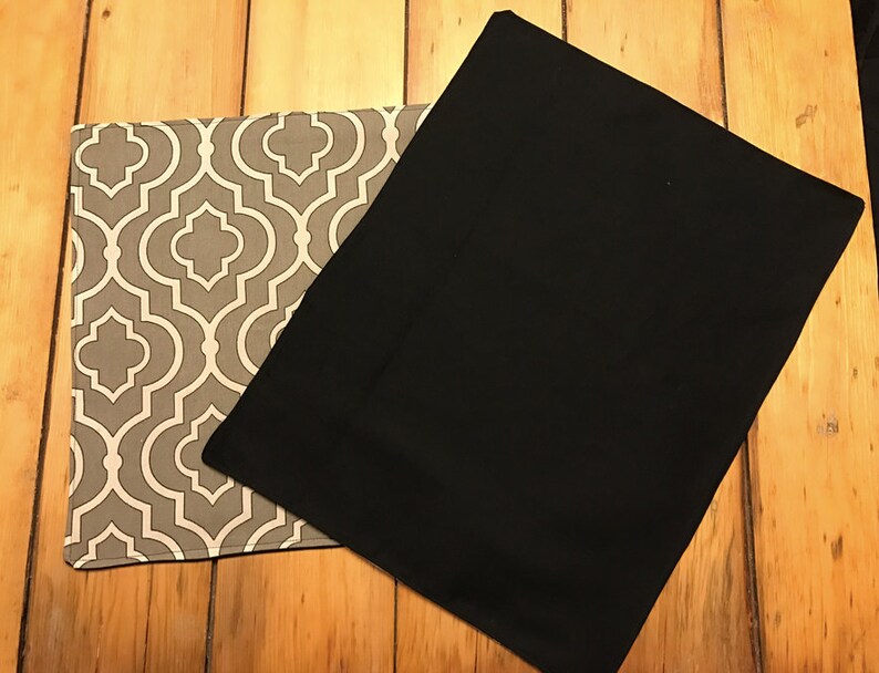Patterned Grey & White / Black Placemats Etsy
