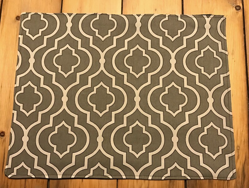 Patterned Grey & White / Black Placemats Etsy