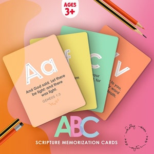ABC Schrift Memorisierungskarten | Kinder geschenk/Christliches Geschenk/Montessori/Homeschool, Sonntagsschule