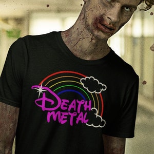 Death Metal Rainbow Hard Rockin Light Hearted Unisex T Shirt image 1