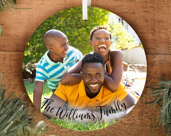 Custom Photo Ornament Two Sided Christmas Ornament First Christmas Front and Back We Will Design and Send a Proof